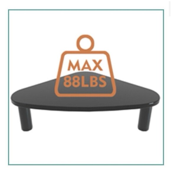 HEMUDU black Tempered Glass Computer Monitor Riser/Triangle Desktop Corner Stand - Picture 6 of 7